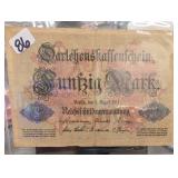 1914 Germany 50 Mark Reichsschatzanweisung