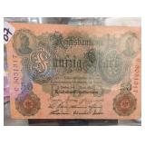 1910 German 50 Mark Reichsbanknote