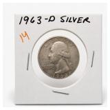 1963-D Washington Quarter, Silver