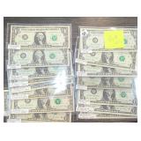 14 One-Dollar Federal Reserve Notes, 1999-2003