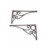 Pair Of Wrought Iron Scroll Corner Brackets