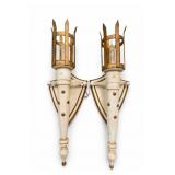Pair of 20th Century Painted Wood Wall Sconces