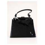 Vintage Black Patent Leather Frame Handbag