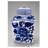 Blue & White Floral Lidded Ginger Jar