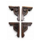 Set Of 4 Carved Wood Architectural Corbels