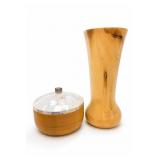 Handcrafted Wooden Vase And Bowl Set