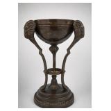 Bronze Rams Head Neoclassical Urn Incense Burner