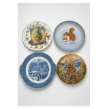 4 Decorative Plates: Franklin Mint, Wallace & Reco