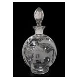 Etched Glass Fish Theme Decanter With Stopper