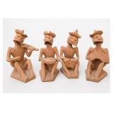 Set Of 4 Cowboy Skeleton Musician Figures