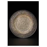 Indian Patterned Silverplate Decorative Tray
