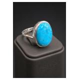 Sterling Silver Turquoise Ring Size 8.5