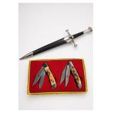 Wild Turkey Handmade Folding Knife Set & Sword