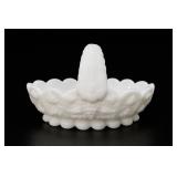 Westmoreland Milk Glass Grape Basket Compote