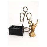 Gold Eagle Candle Holder & Black Organizer
