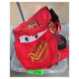 Disney Cars Backpack & Assorted Toy Vehicle Lot