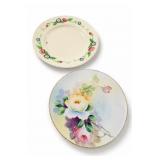 Meito China Hand Painted Floral Plates, 2-Piece