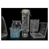 Assorted Glass Vases, Jars & Tumblers Lot