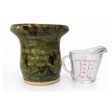 Green Glazed Studio Pottery Vase