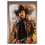 Chuck Norris Cowboy Metal Sign