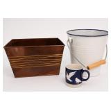 Achtersbach W. Germany Mug, Enamel Bucket & Bin