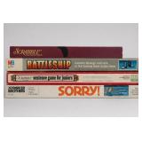 4 Board Games: Scrabble, Battleship & Sorry!
