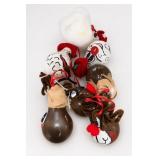 Hand-Painted Light Bulb Christmas Ornament Lot