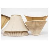 Vintage Lampshade Set, 3 Pleated Fabric Shades