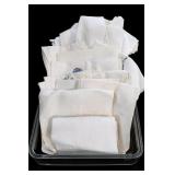 White Embroidered Table Linen Lot With Easter Eggs