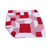Red And Pink Geometric Patchwork Quilt