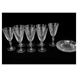 Fostoria Stemmed Glasses & Plates Set