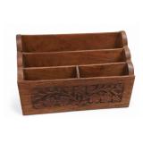 Anglo Indian Carved Wood Letter Organizer