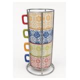 Pier 1 Imports Floral Stackable Mug Set Of 4