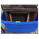 Blue Tote With Wooden Picture Frames