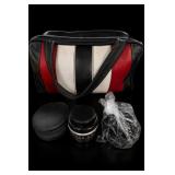 Red Black White Camera Bag With Lens & Accessories