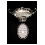 Silverplate Handled Basket, Old French Carol