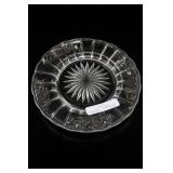 Cut Glass Plate With Floral Border