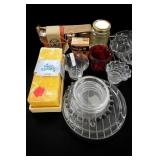 Votivo Crystal-Lite Candle & Glassware Lot