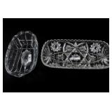 Anchor Hocking Star Of David Glass Tray Pair