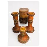 Ornate Resin Candle Holder Set, Made in China