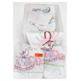 Embroidered Cotton Linens, Lady Motif