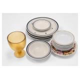 Mixed Tableware Set With Plates, Bowls & Glass