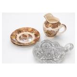 Nasco Mountain Woodland China & Cut Glass Dish
