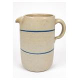 Stoneware Blue-Stripe Pitcher