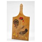 Vintage Wooden Hand-Painted Rooster Cutting Board