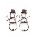 Metal Snowman Candle Holder Set Of 2