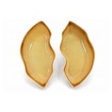 Pair of Vintage Ceramic Leaf-Shaped Serving Dishes