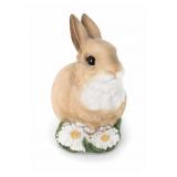 Brown Rabbit Figurine With Daisies