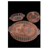Pink Glass Tableware Set
