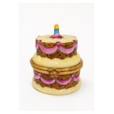 Two-Layer Cake Porcelain Hinged Trinket Box